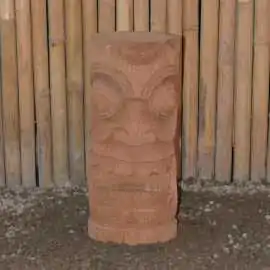 Tiki-Statue im polynesischen Stil. Aus Kokosnusspalme 50cm. Ca. 18-28cm Durchmesser. Modell 2 - offener Mund, 